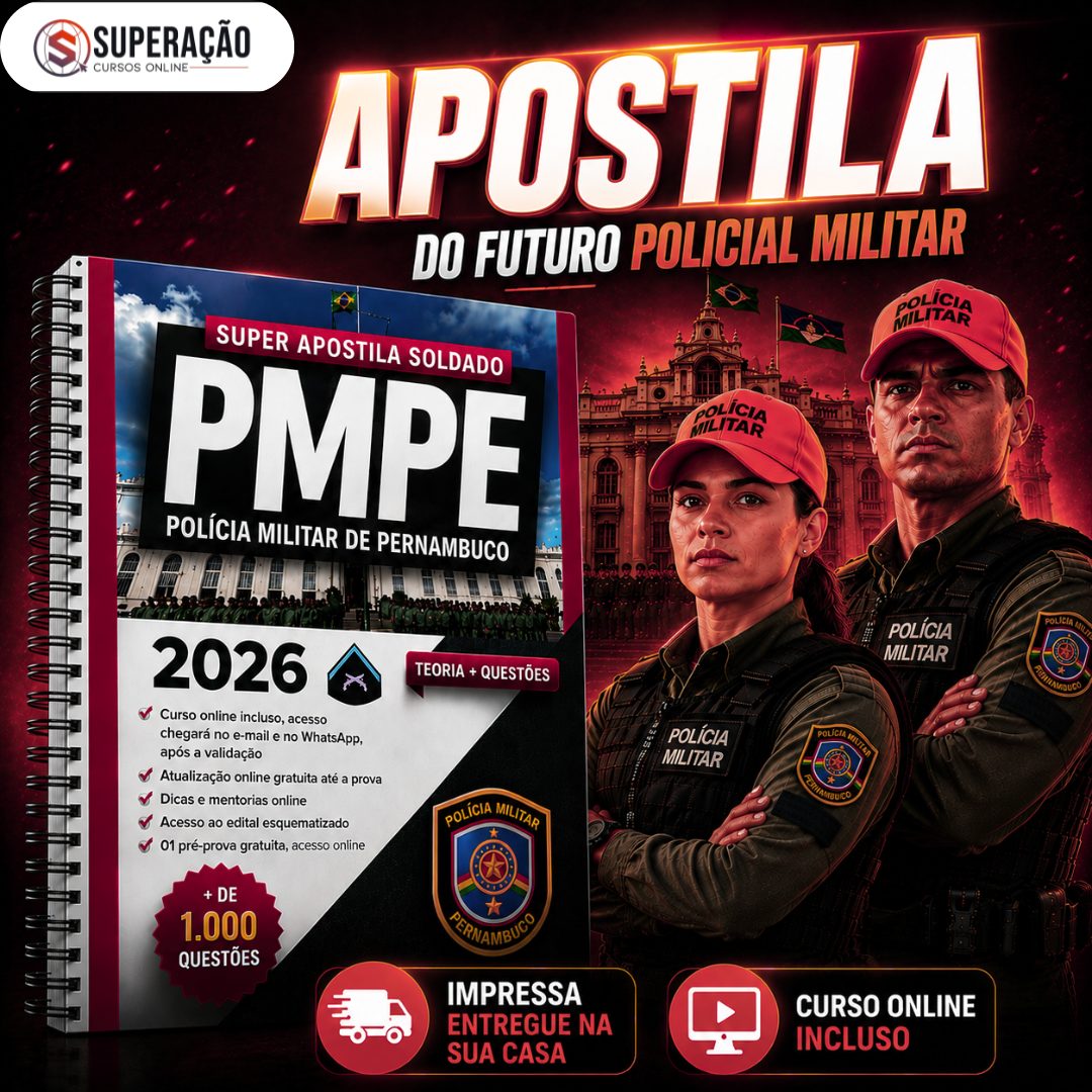 Apostila PMPE Soldado 2026 com curso online incluso